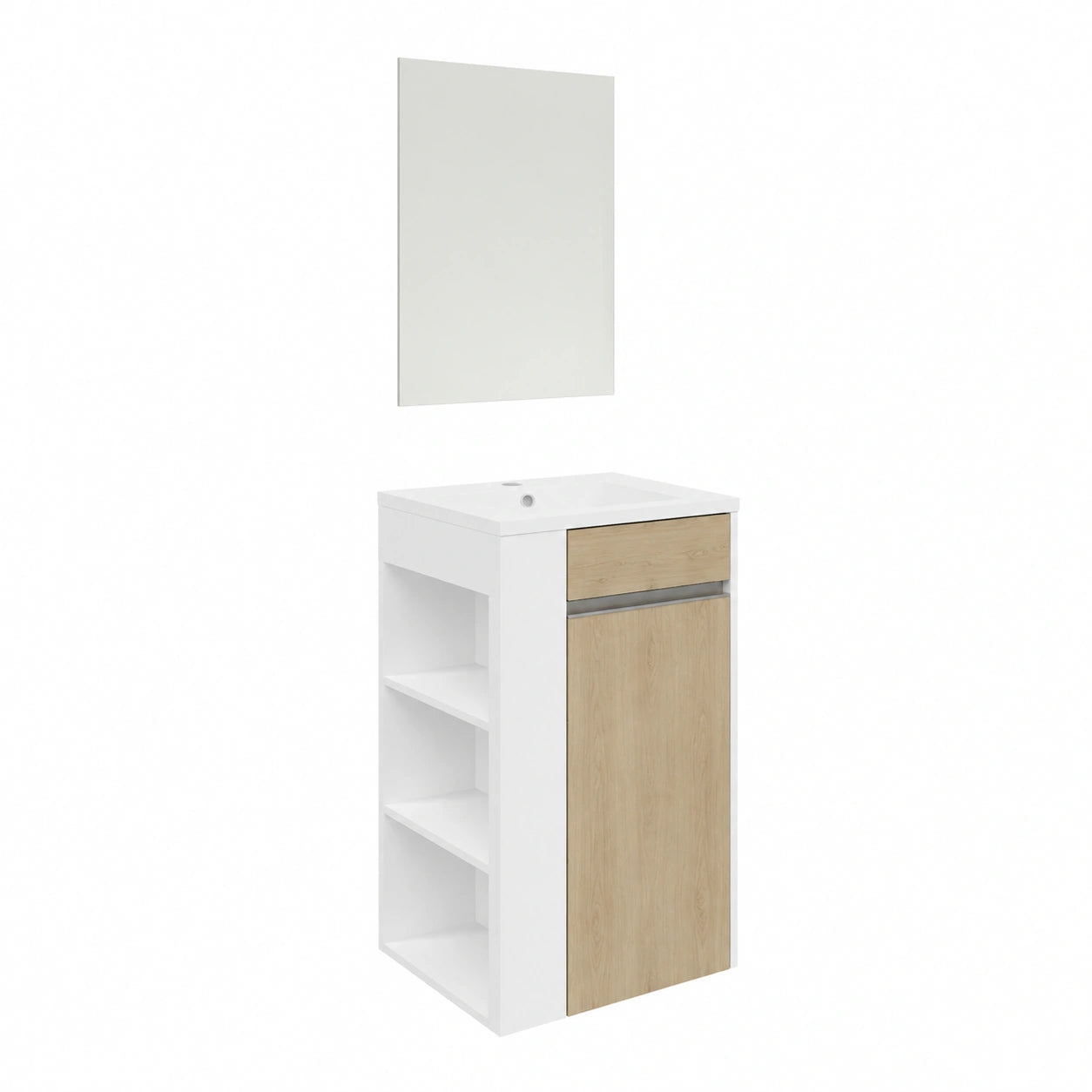 Meuble d’appoint, avec portes, coloris blanc, pour les espaces de vie
