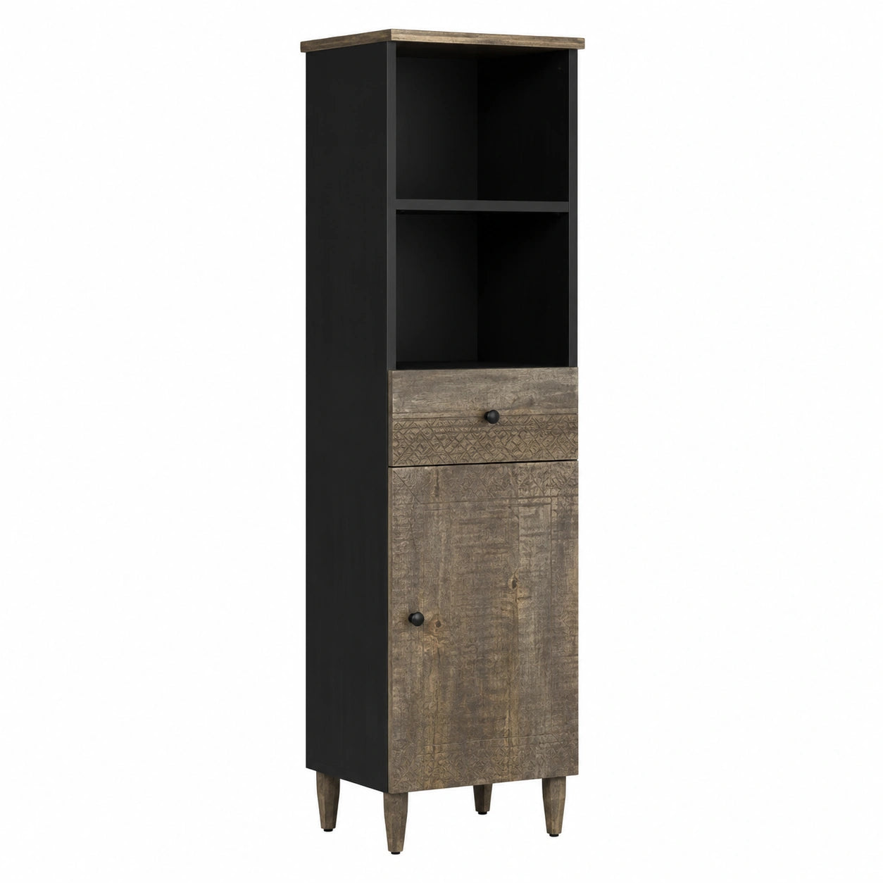 Armoire, en bois massif, avec rangement, coloris gris, 38 x 33 x 160 cm, pour la chambre