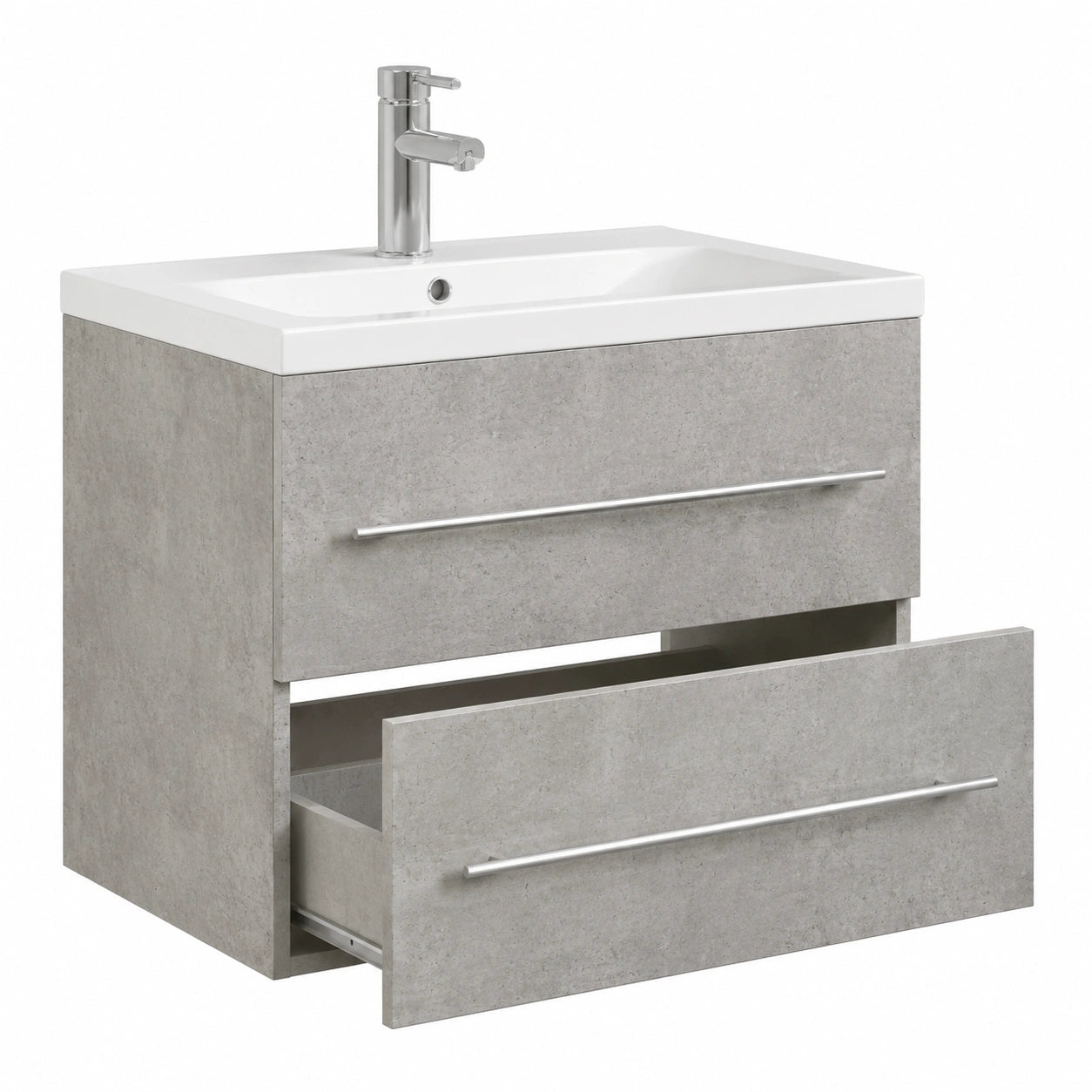 Ensemble de meubles de salle de bain, avec rangement, coloris gris, 61 x 39,5 x 18,5 cm, pour la salle de bain