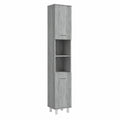 Armoire, avec rangement, avec tiroirs, avec portes, coloris gris, 30 x 30 x 179 cm, pour la chambre