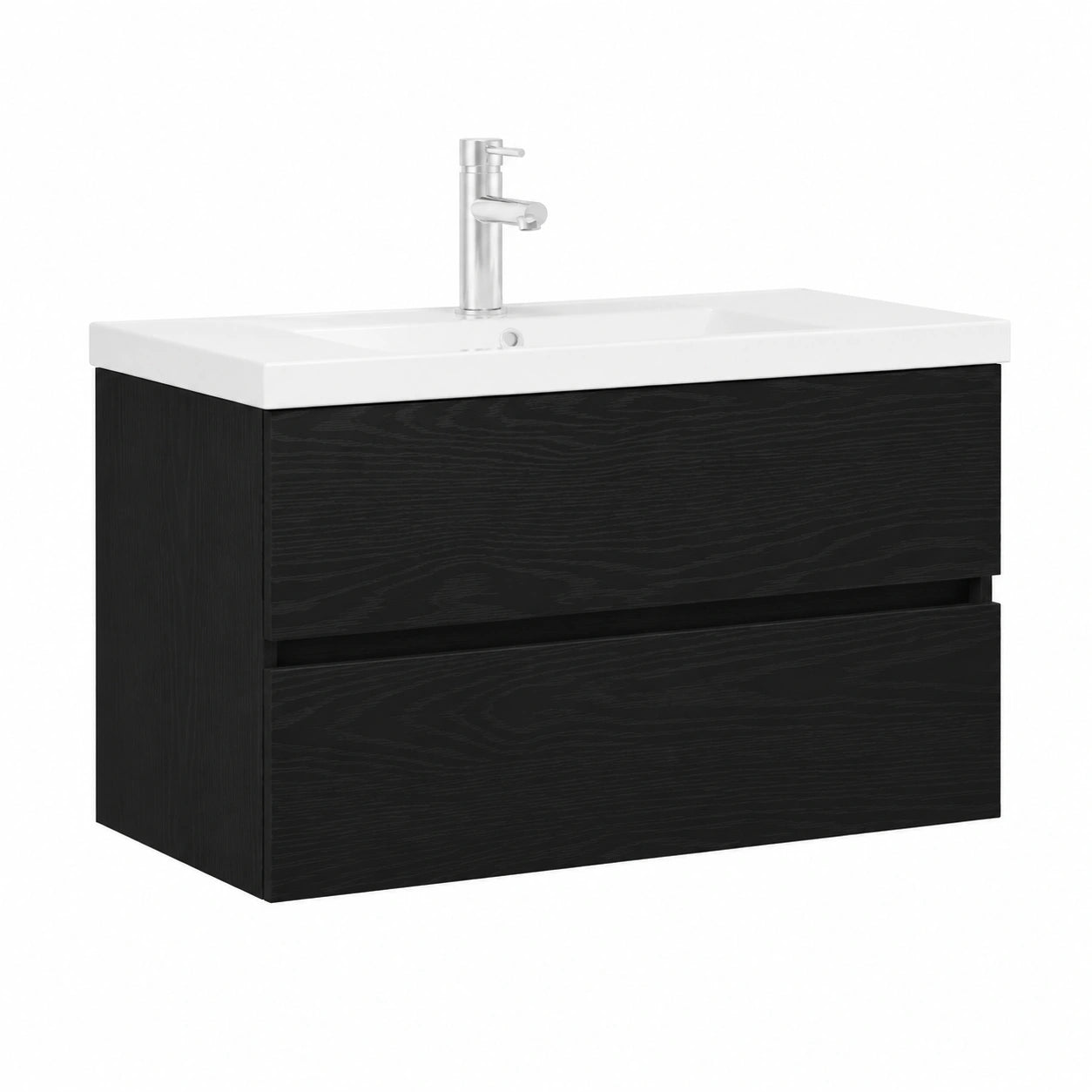 Armoire, avec rangement, avec tiroirs, avec portes, en chêne, 80 x 39 x 62 cm, coloris noir, pour la chambre