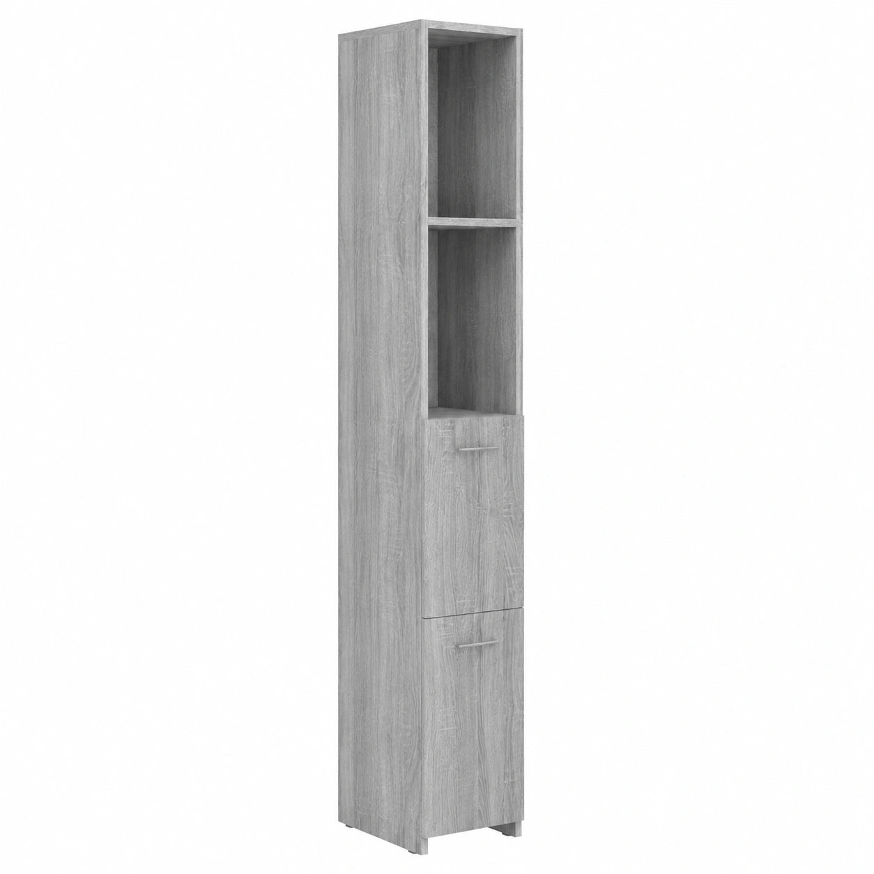 Armoire, avec rangement, avec portes, coloris gris, 25 x 26,5 x 170 cm, pour la chambre