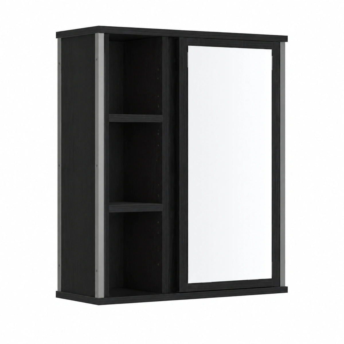 Armoire, en chêne, avec rangement, avec étagères, coloris noir, 50 x 21 x 60 cm, pour la chambre
