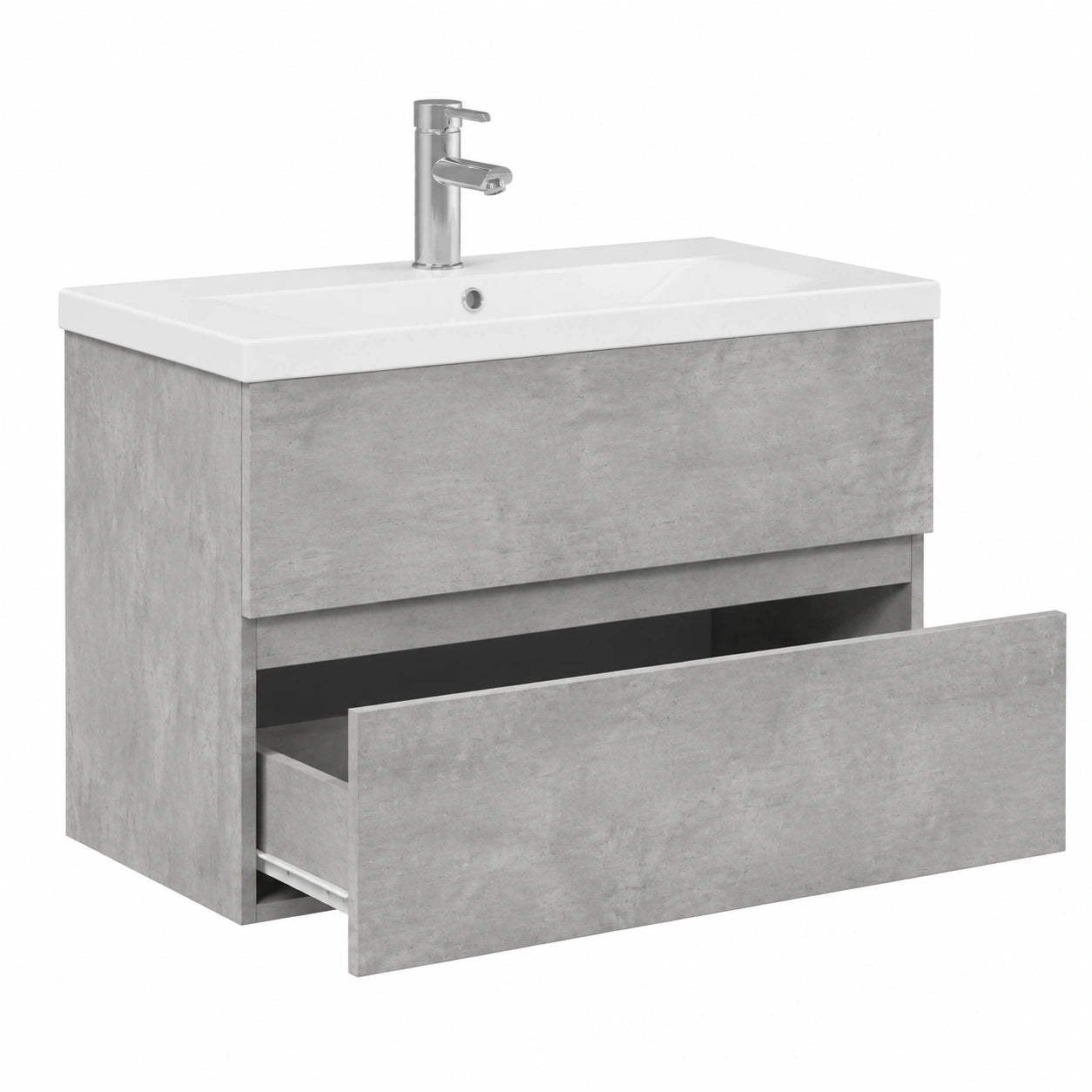 Ensemble de meubles de salle de bain, avec rangement, coloris gris, pour la salle de bain