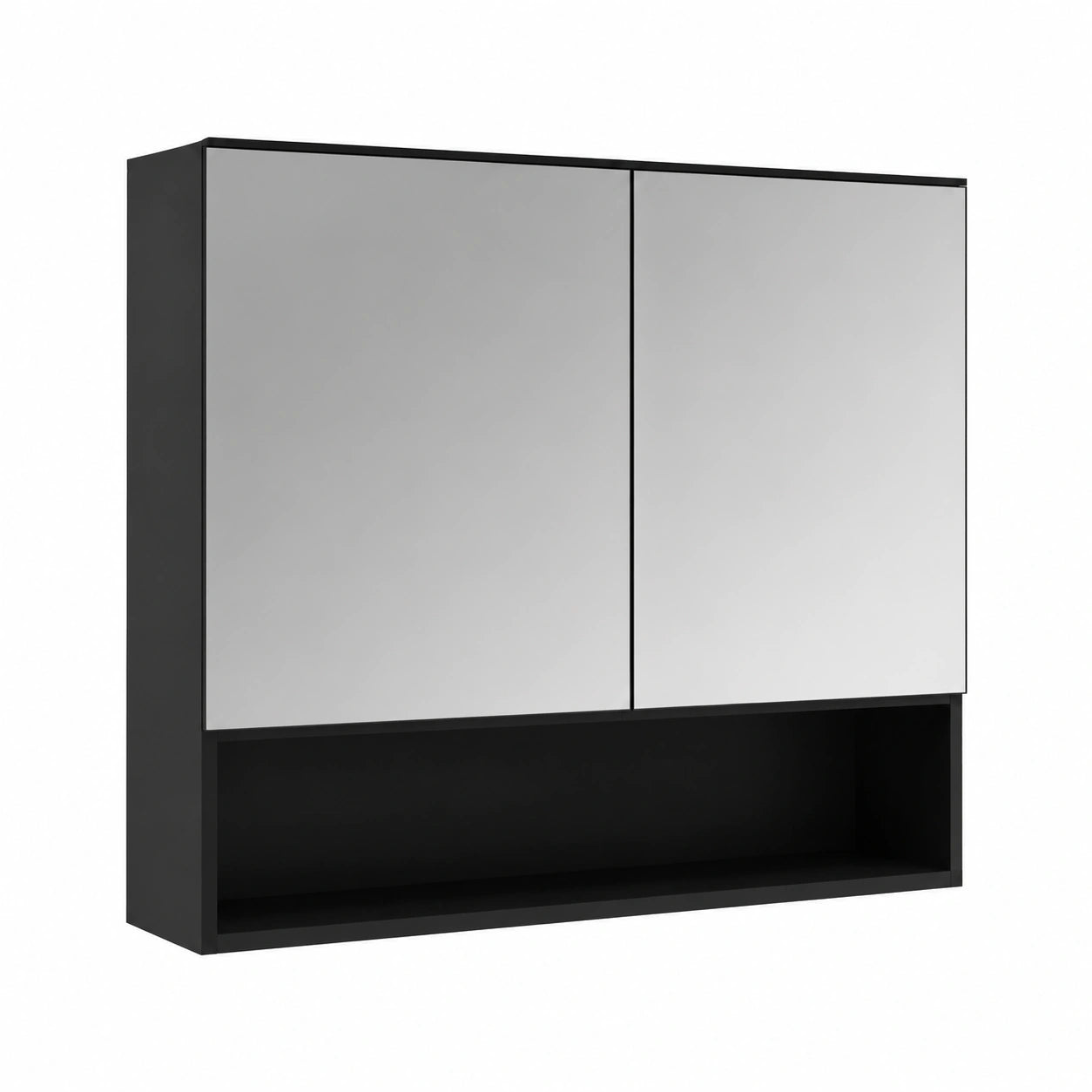 Armoire, avec rangement, avec tiroirs, avec étagères, en panneaux de bois, coloris noir, 80 x 15 x 60 cm, pour la chambre