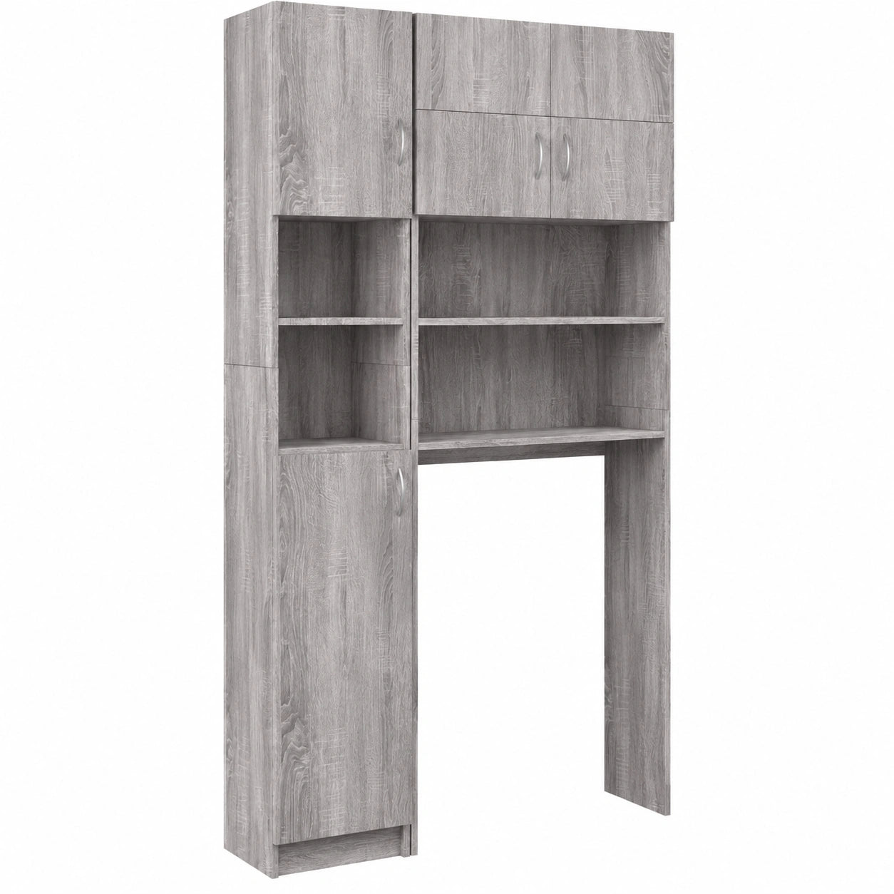 Armoire, avec rangement, avec portes, coloris gris, 32 x 25,5 x 190 cm, pour la chambre