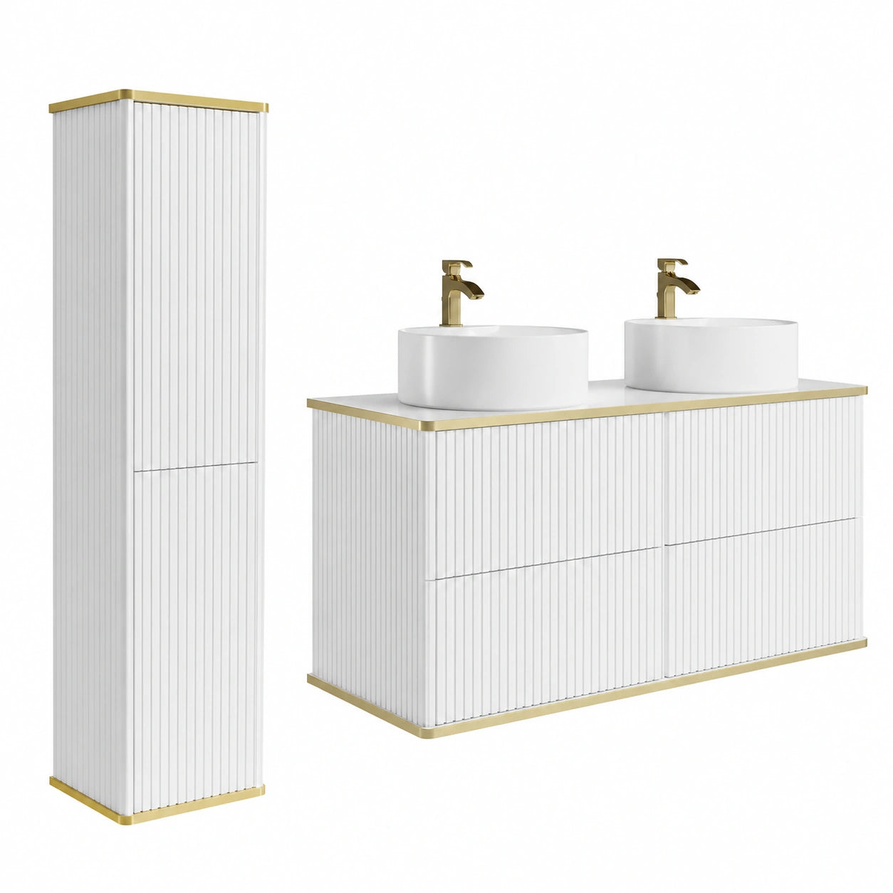 Ensemble de meubles de salle de bain, coloris blanc, pour la salle de bain