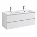 Ensemble de meubles de salle de bain, avec tiroirs, coloris blanc, pour la salle de bain