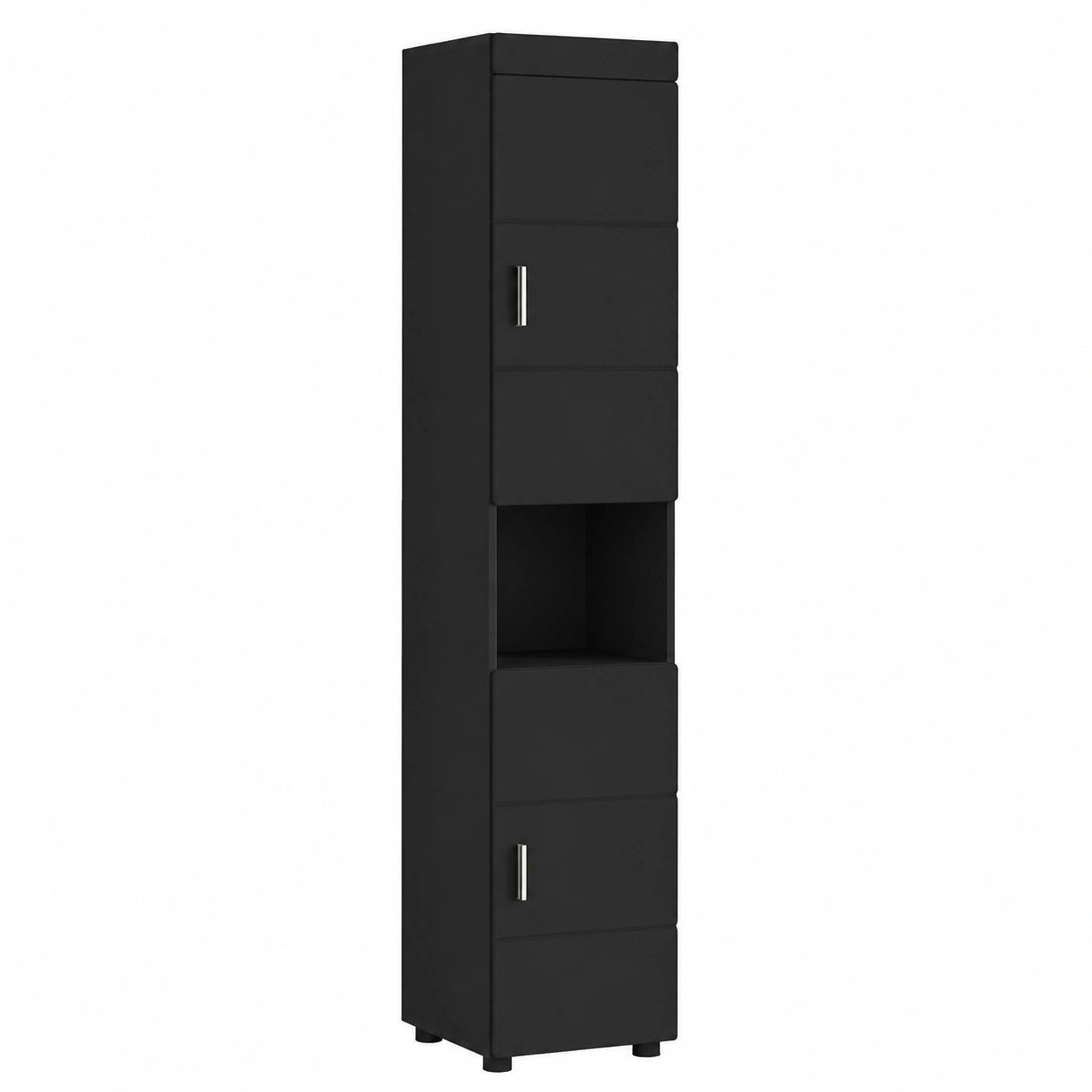 Armoire, avec rangement, avec tiroirs, avec étagères, coloris noir, pour la chambre