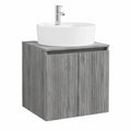 Ensemble de meubles de salle de bain, avec rangement, avec portes, coloris gris, 49,5 x 44,5 x 65 cm, pour la salle de bain