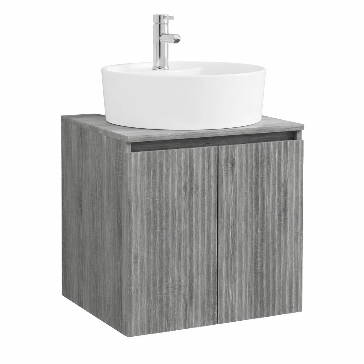 Ensemble de meubles de salle de bain, avec rangement, avec portes, coloris gris, 49,5 x 44,5 x 65 cm, pour la salle de bain