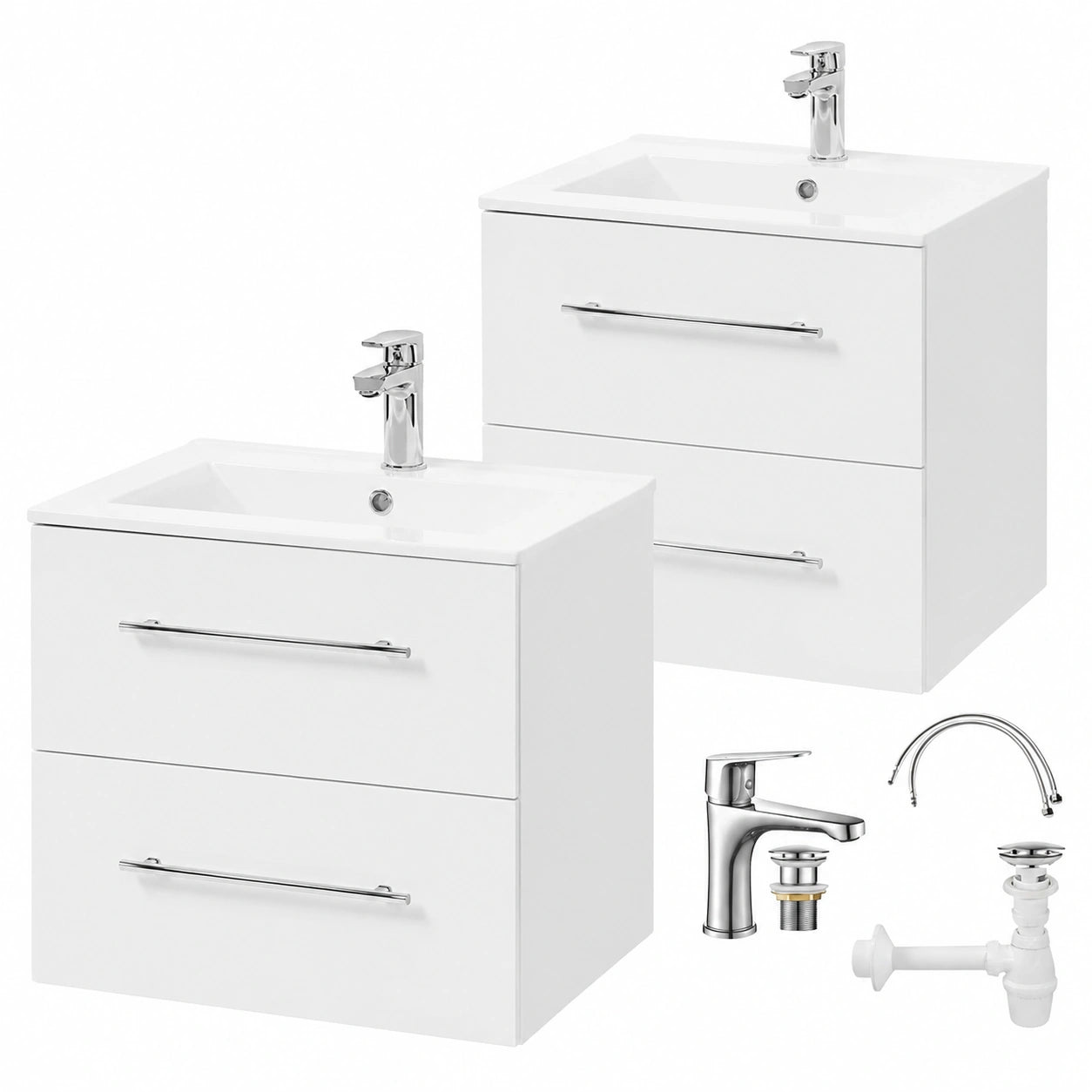 Ensemble de meubles de salle de bain, coloris blanc, pour la salle de bain